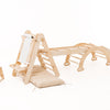 6in1 Montessori Climbing Set: Triangle Ladder + Arch/Rocker + Slide/Ramp + Net + Cushion + Art Addition