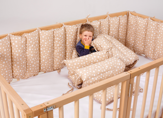 Wooden Montessori House Floor Bed with Fence and Roof for Kids (190x90 cm)