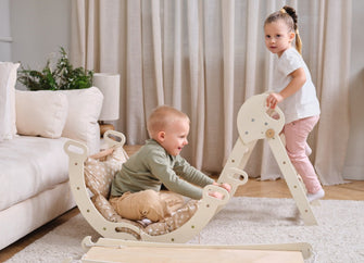 4in1 Montessori Climbing Set: Pikler Triangle, Arch, Slide Board, and Cushion for Toddlers (1–3 Years)