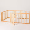 Montessori Floor Bed Frame for Toddlers with Fence