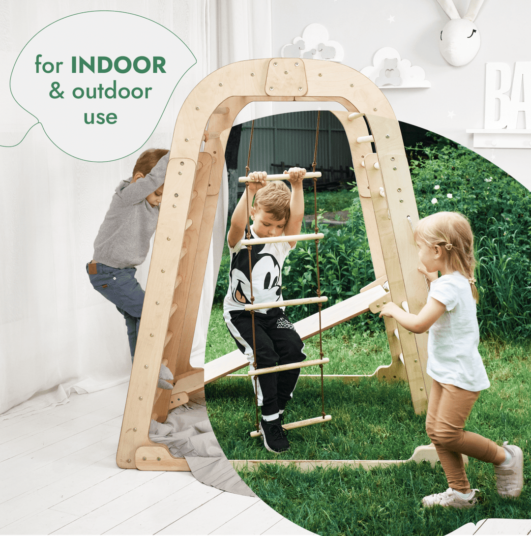 Indoor Playground for Children - 7in1 Playground + Swings Set + Slide Board + Art Set - Goodevas