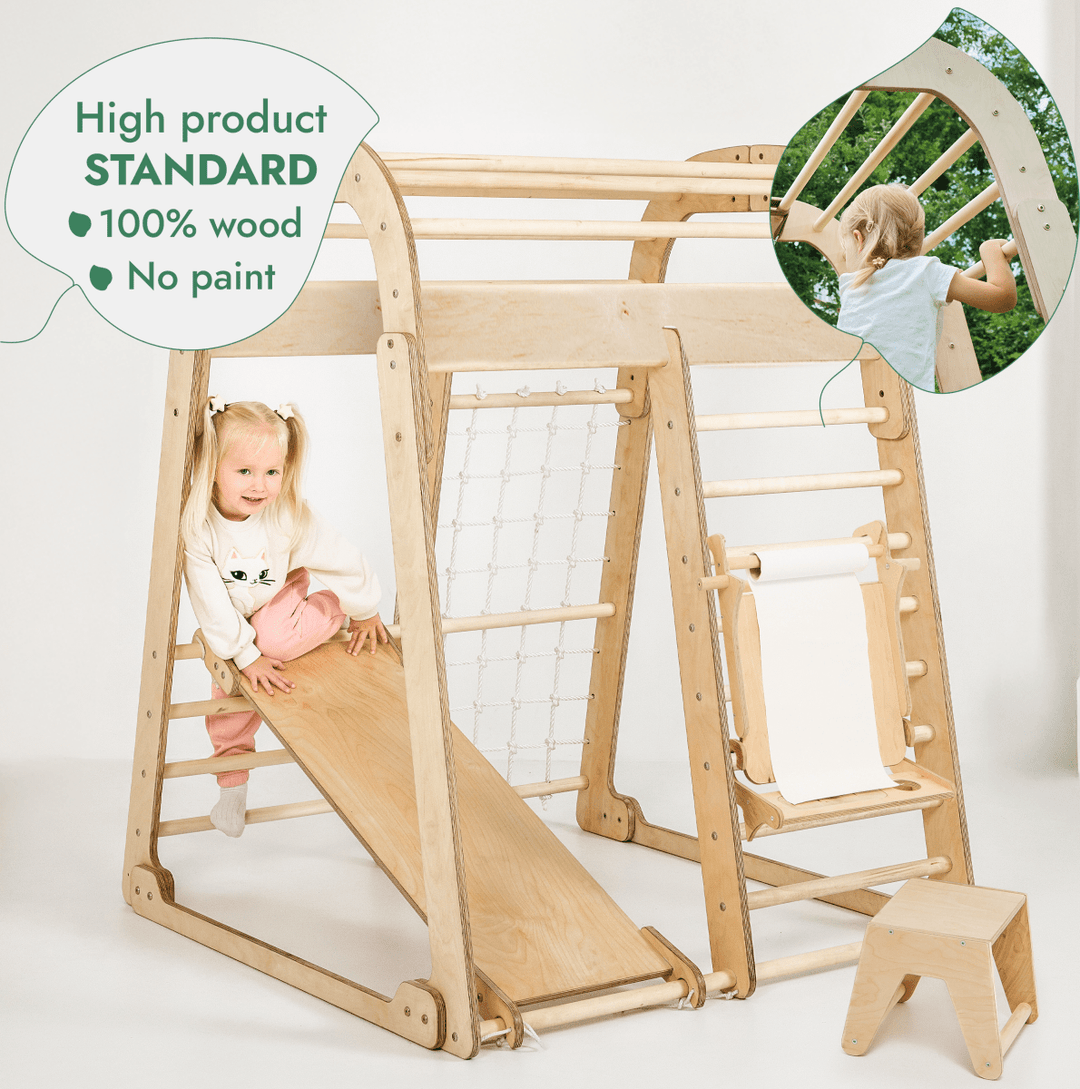 Indoor Playground for Children - 7in1 Playground + Swings Set + Slide Board + Art Set - Goodevas