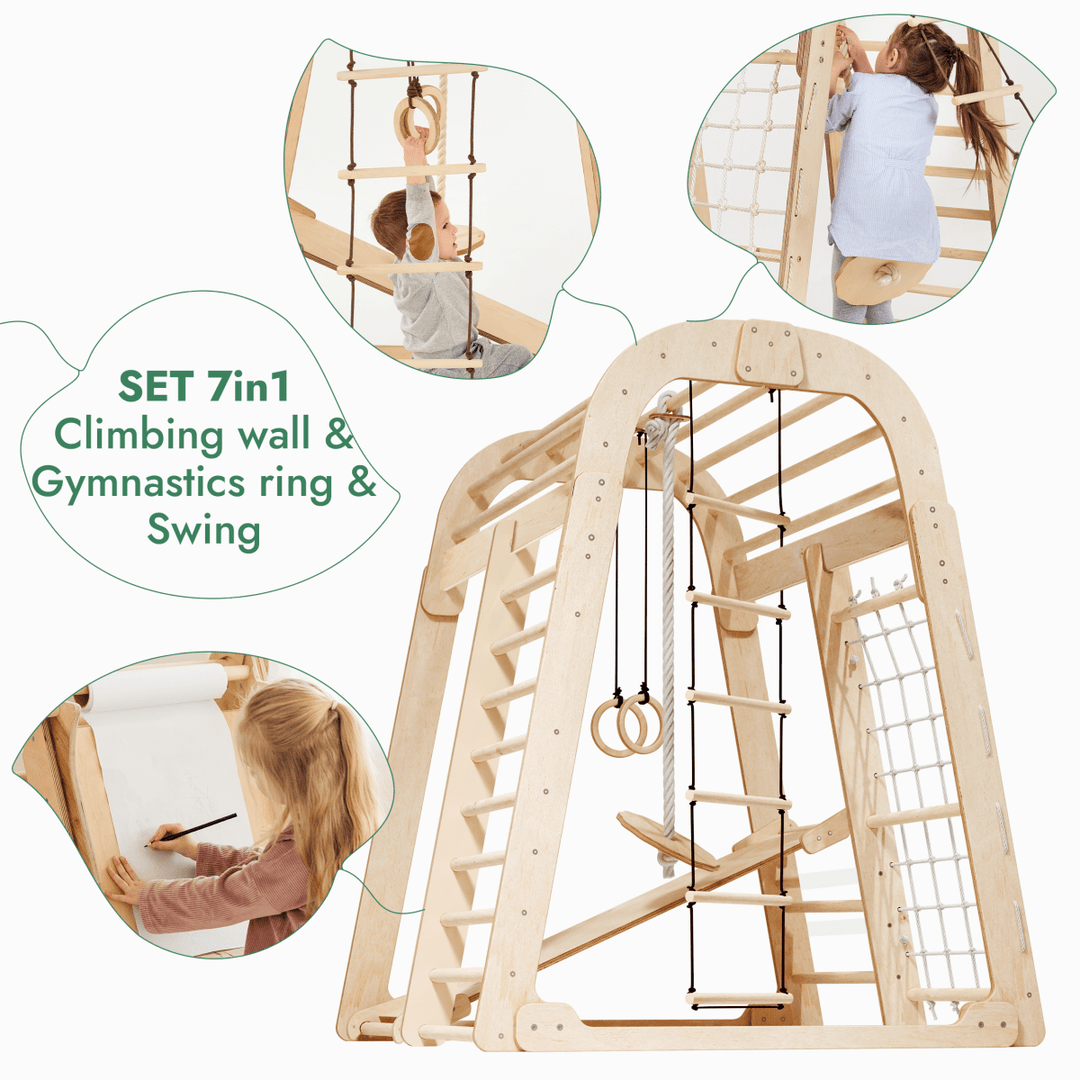 Indoor Playground for Children - 7in1 Playground + Swings Set + Slide Board + Art Set - Goodevas