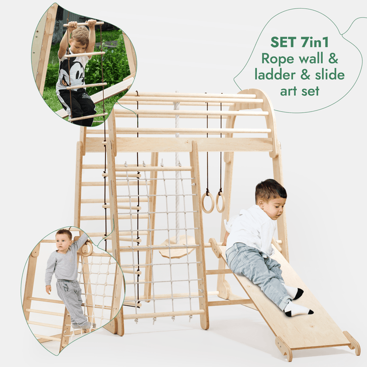 Indoor Playground for Children - 7in1 Playground + Swings Set + Slide Board + Art Set - Goodevas