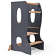 Stable Montessori Tower: Wooden Growing Chair - Grey
