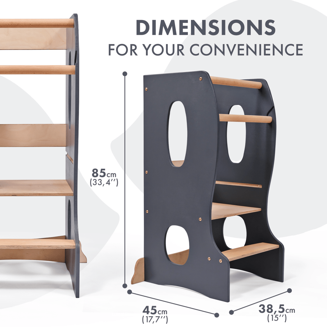 Montessori Tower: Kitchen Helper - Grey - Goodevas