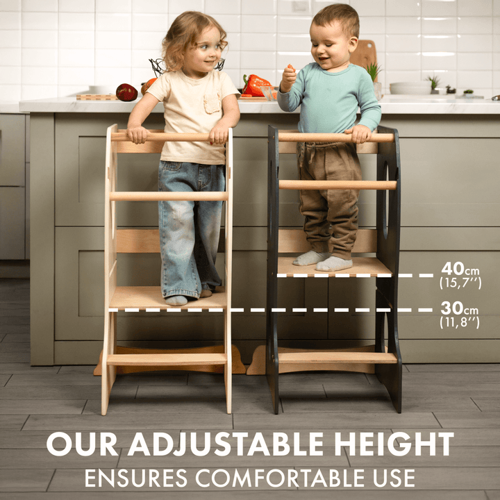 Montessori Tower: Kitchen Helper - Grey - Goodevas