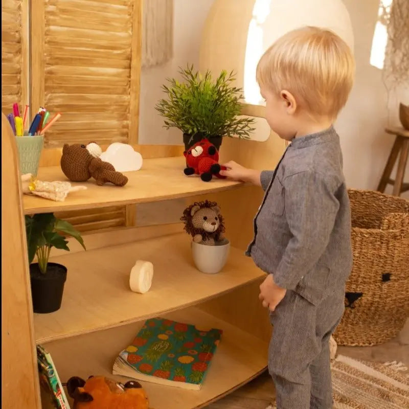 Montessori Wooden Toy Shelf - Goodevas
