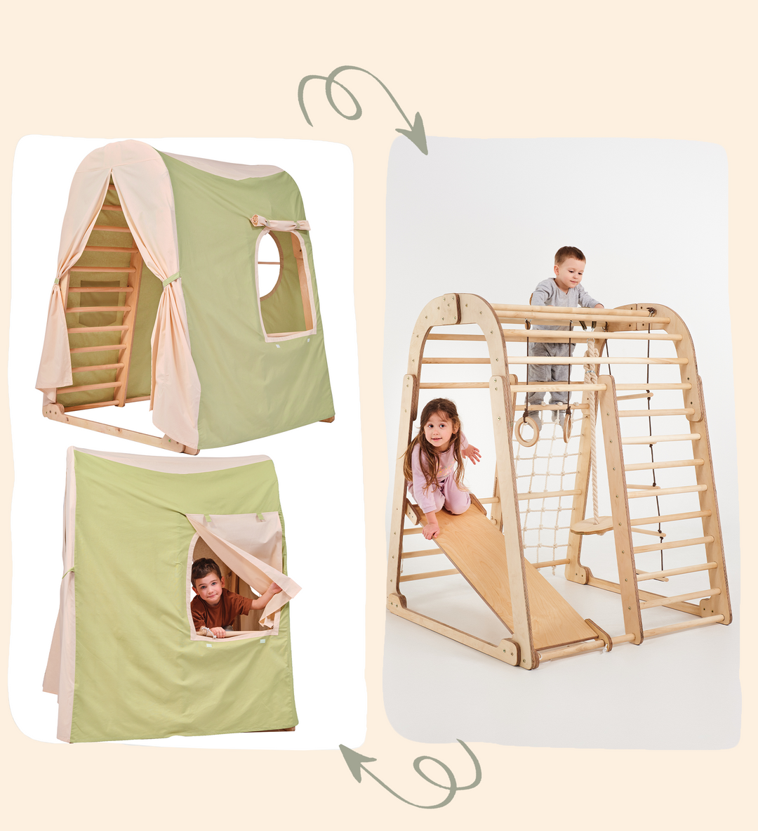 Play Tent Cover for Indoor Wooden Playground