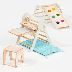 4in1 Montessori Climbing Set: Pikler Triangle, Arch, Slide Board, and Cushion for Toddlers (1–3 Years) - Goodevas