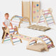 4in1 Montessori Climbing Set: Pikler Triangle, Arch, Slide Board, and Cushion for Toddlers (1–3 Years) - Pastel