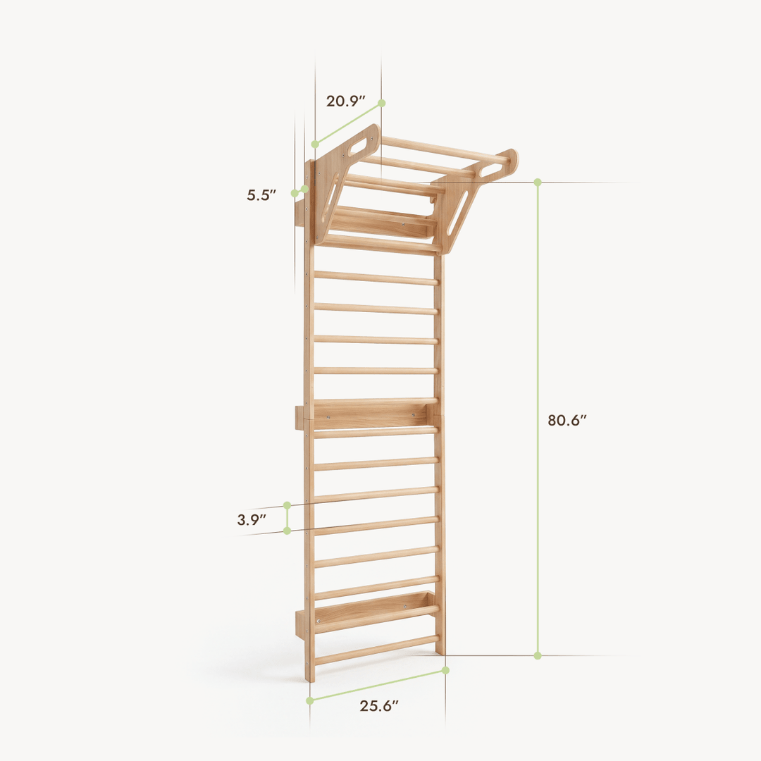 5-in-1 Swedish Wall with Pull-Up Bar, 3-in-1 Swing Set - Goodevas