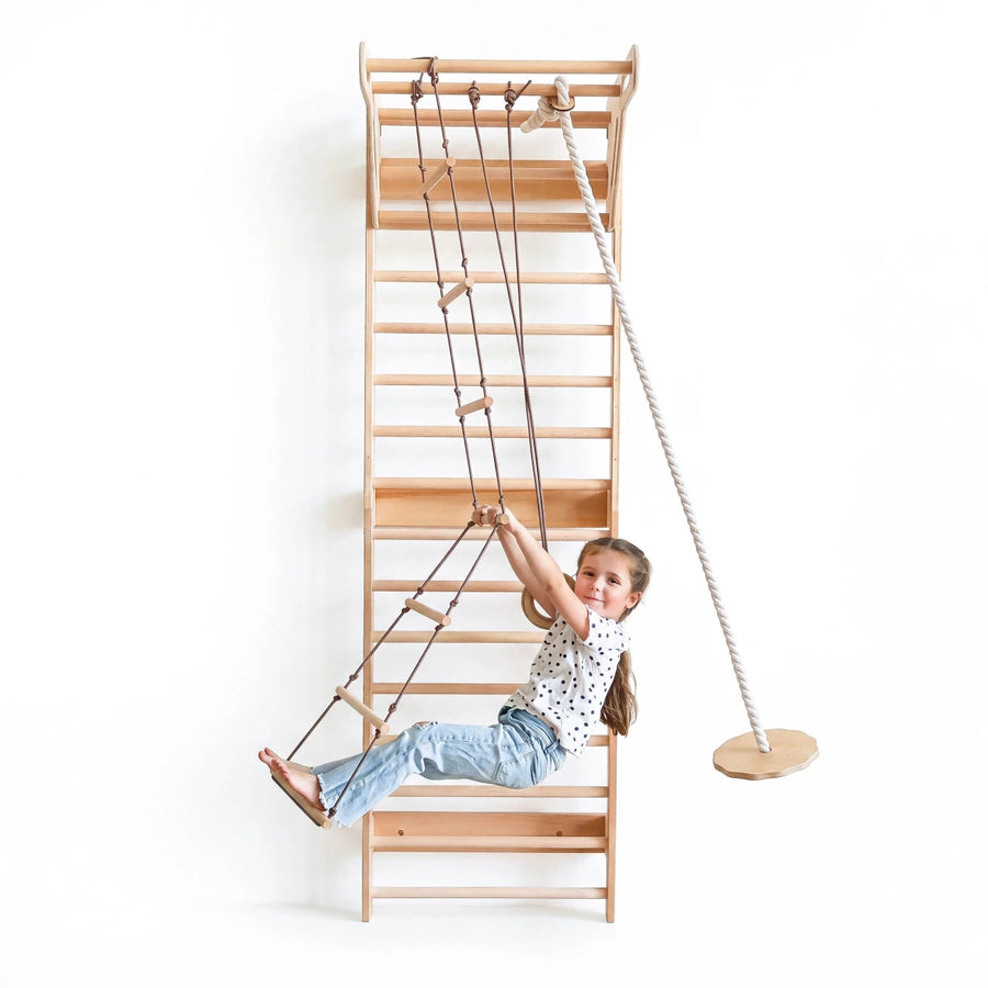 5-in-1 Swedish Wall with Pull-Up Bar, 3-in-1 Swing Set - Goodevas