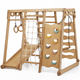 Γυμναστήριο εσωτερικού χώρου 6 σε 1 Jungle Gym για παιδιά: Παιδική χαρά + Σετ κούνιας + Σανίδα τσουλήθρας + Σχοινί + Σκαλιά
