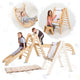 Ensemble d'Escalade Montessori 6en1: Échelle Triangulaire + Arche/Rocker + Toboggan/Rampe + Filet + Coussin + Ajout Artistique