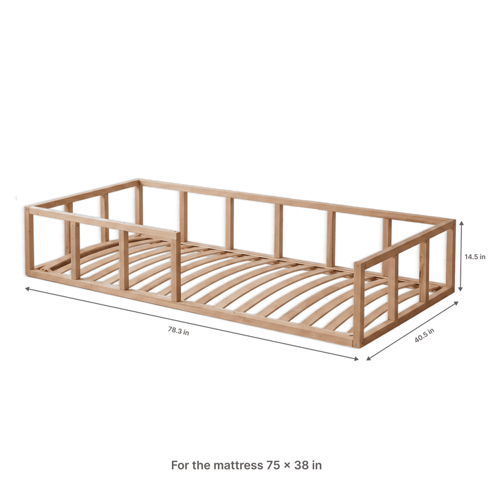 Montessori Floor Bed with Slats - Twin Toddler Bed Fram