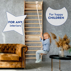 Apollo Swedish Wall / Climbing ladder for Little Austronauts + Moon swing Set + Slide Board - Goodevas