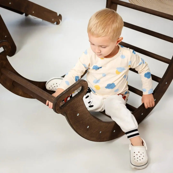 Climbing Arch Chocolate + Cushion - Montessori Climbers for Toddlers - Goodevas