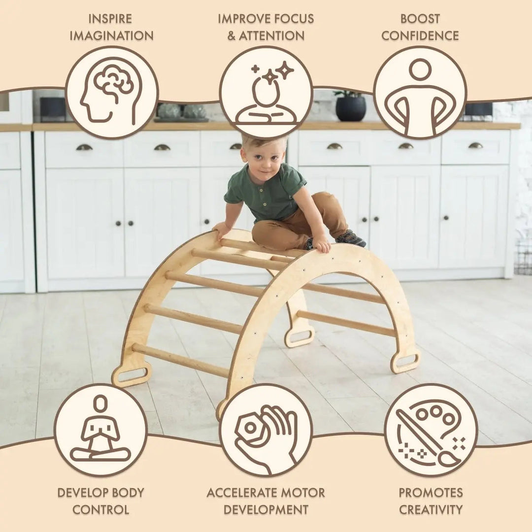 L'arche d'escalade - un jouet Montessori pour les enfants de 1 à 7 ans - Beige