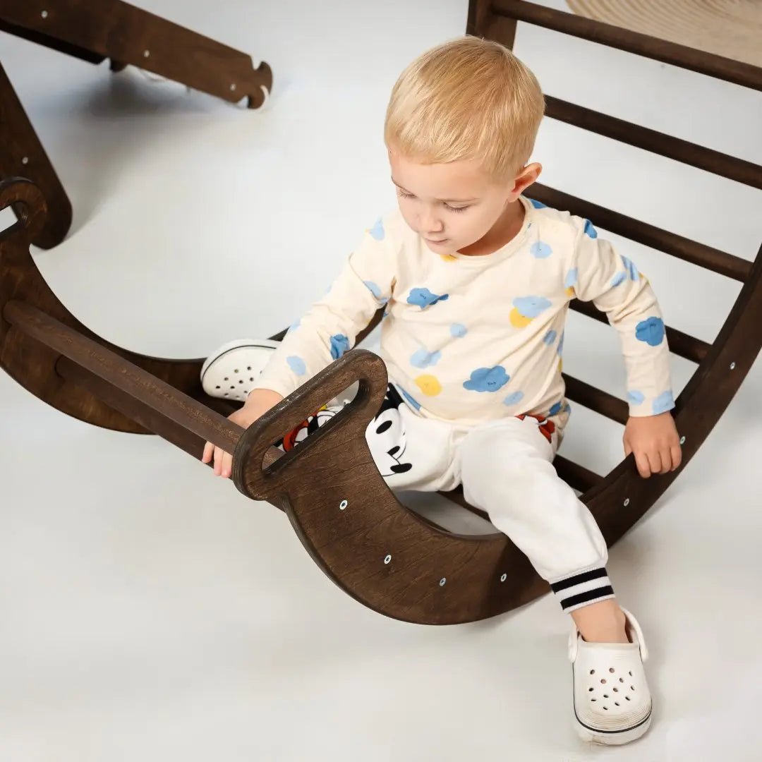 Climbing Arch & Rocker Balance - Montessori Climbers for Kids 1 - 7 y.o. – Chocolate - Goodevas