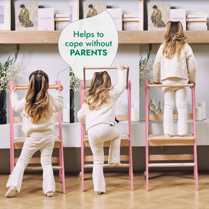 Helper Tower: A Multi - functional Foldable Step Stool for Kids - Pink - Goodevas