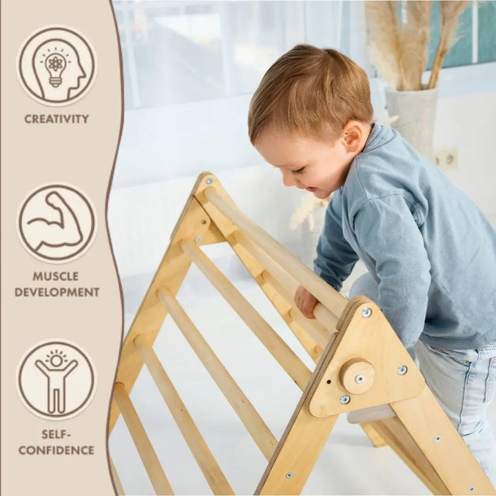 Indoor Montessori Triangle Climbing Ladder for Toddlers 1 - 7 y.o. - Goodevas