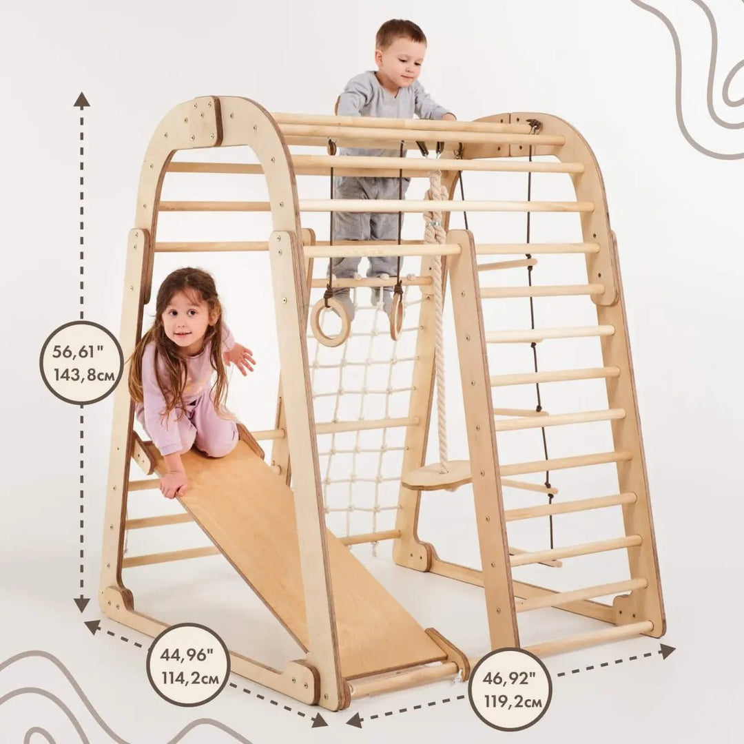 Indoor Playground for Toddlers - 7in1 Playground + Swings Set + Slide Board + Art Set - Goodevas