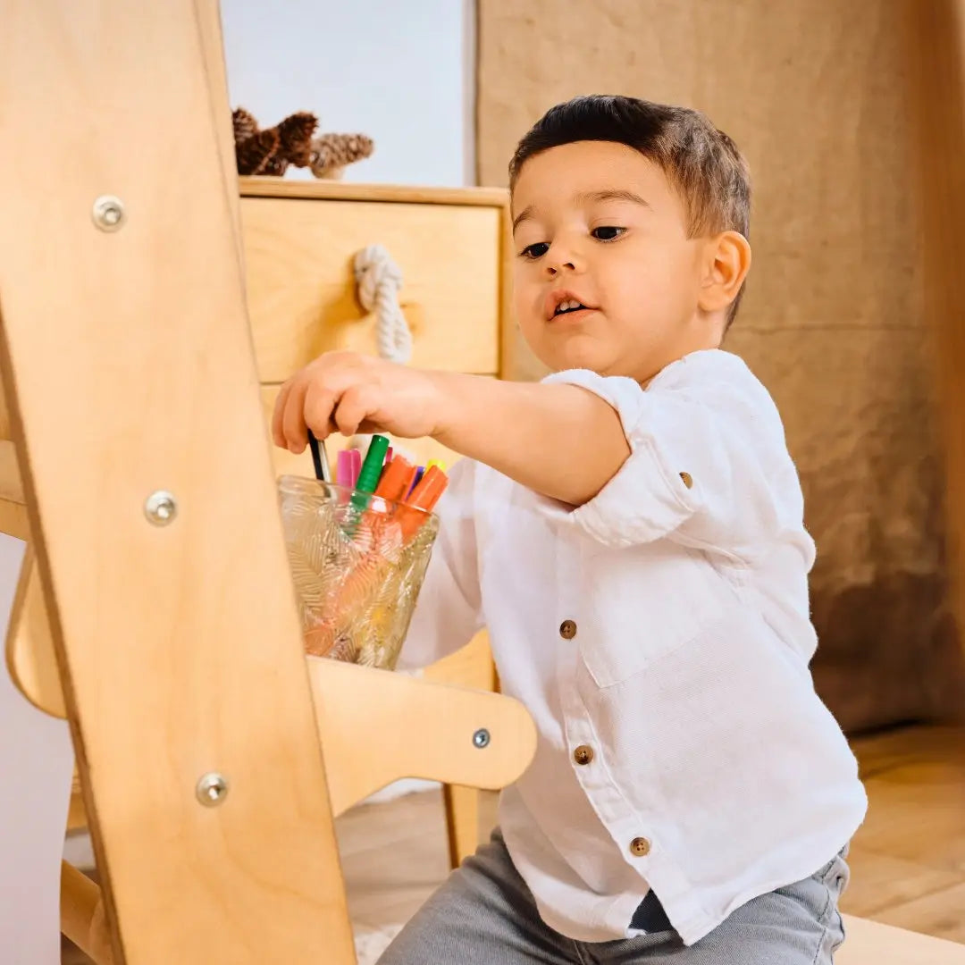 Aire de Jeux en Bois pour Enfants - 7en1 Aire de Jeux + Ensemble de Balançoires + Toboggan + Complément artistique