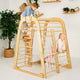 Indoor-Holzspielplatz für Kinder - 6in1 Spielplatz + Schaukel-Set + Rutschbrett