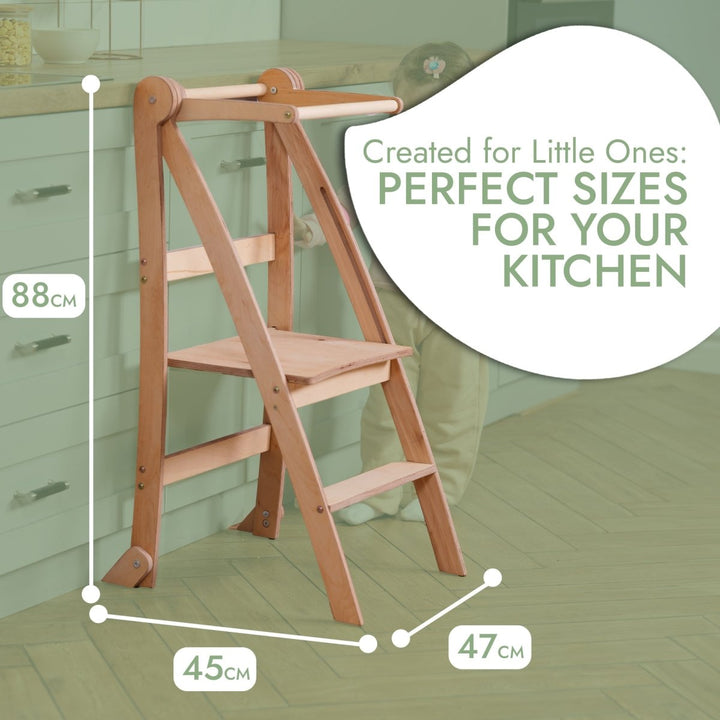 Learning Tower: Foldable Step Stool for Toddlers - Beige - Goodevas