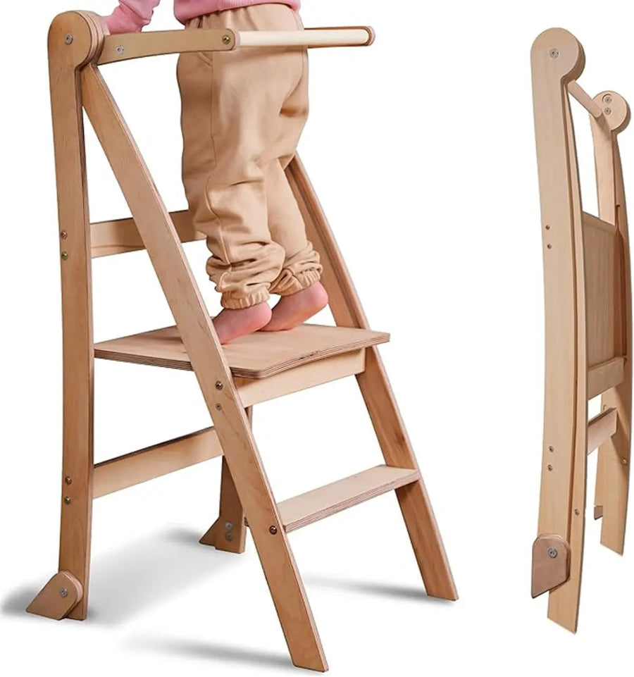 Learning Tower: Foldable Step Stool for Toddlers - Beige - Goodevas