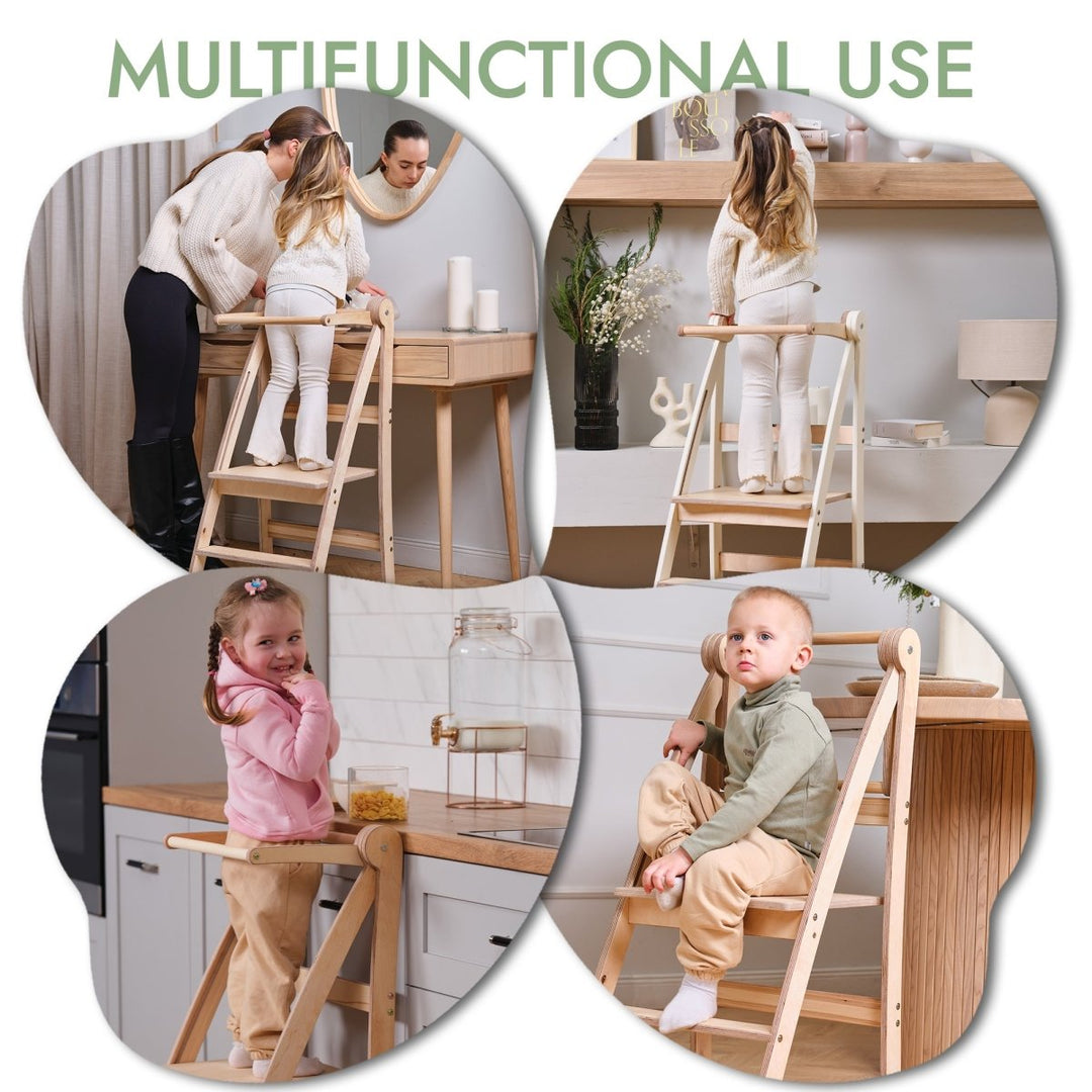 Learning Tower: Foldable Step Stool for Toddlers - Beige - Goodevas