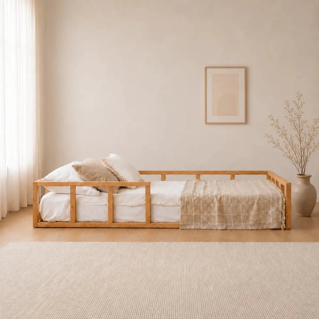 Montessori Floor Bed with Slats - Twin Toddler Bed Fram - Goodevas