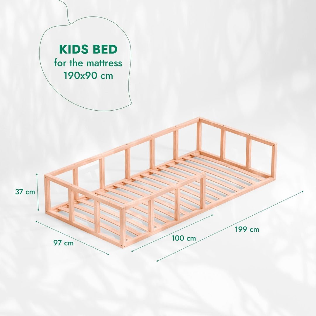 Montessori Floor Bed with Slats - Twin Toddler Bed Fram - Goodevas