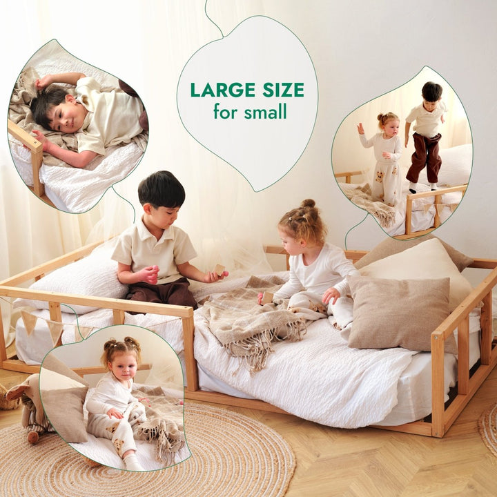 Montessori Floor Bed with Slats - Twin Toddler Bed Fram - Goodevas