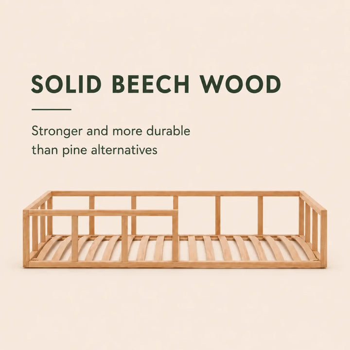 Montessori Floor Bed with Slats - Twin Toddler Bed Fram - Goodevas