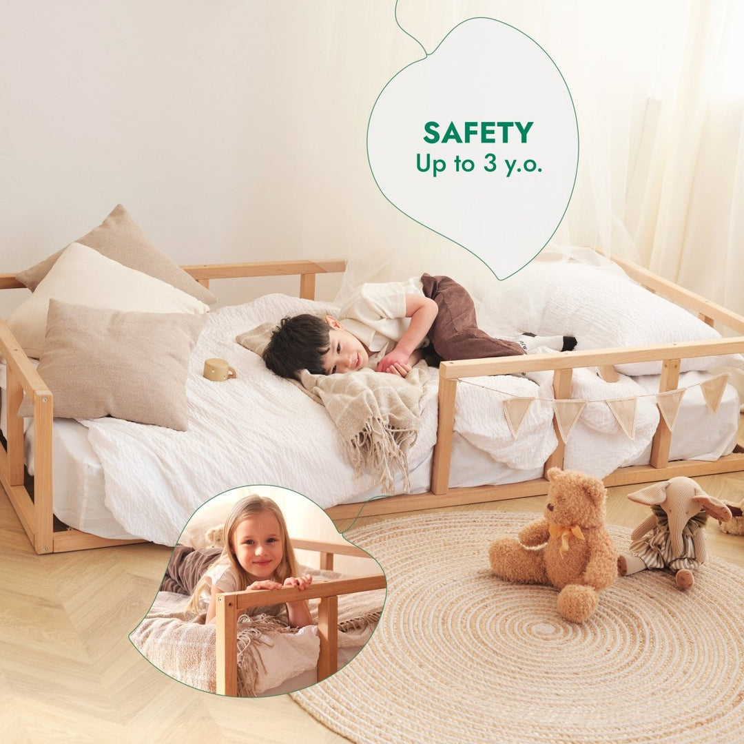 Montessori Floor Bed with Slats - Twin Toddler Bed Fram - Goodevas