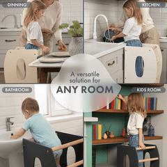 Montessori Tower: Kitchen Helper - Grey - Goodevas