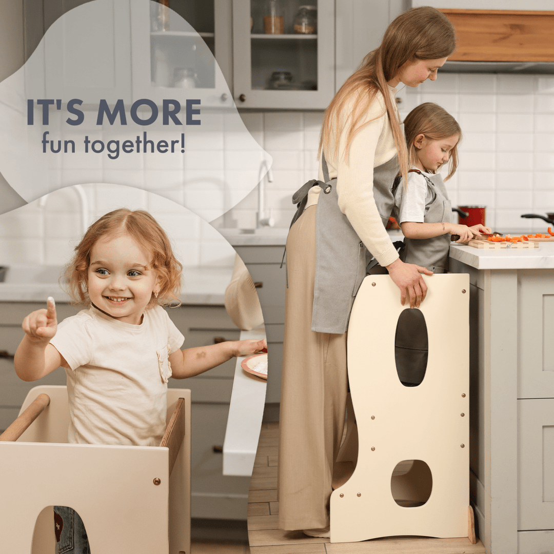 Montessori Learning Tower: Kitchen Helper - Ivory - Goodevas