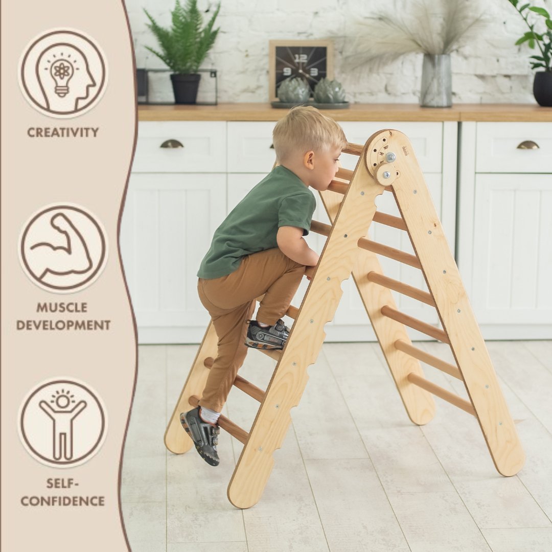 Montessori Triangle Ladder - Handmade Climber for Kids 1 - 7 y.o. - Goodevas