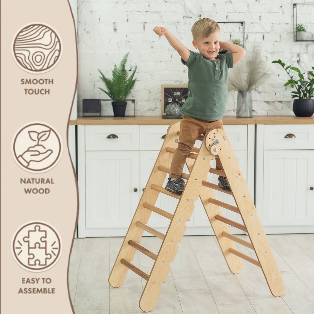 Montessori Triangle Ladder - Handmade Climber for Kids 1 - 7 y.o. - Goodevas