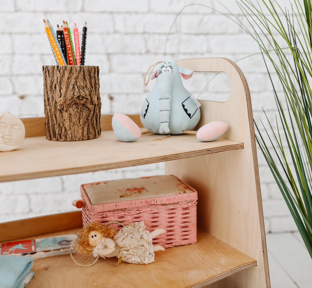 Montessori Wooden Toy Shelf - Goodevas