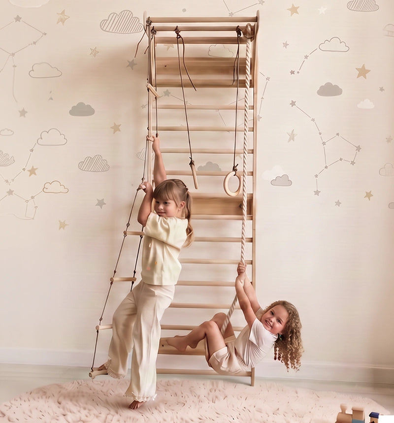 5-in-1 Swedish Wall with Pull-Up Bar, 3-in-1 Swing Set