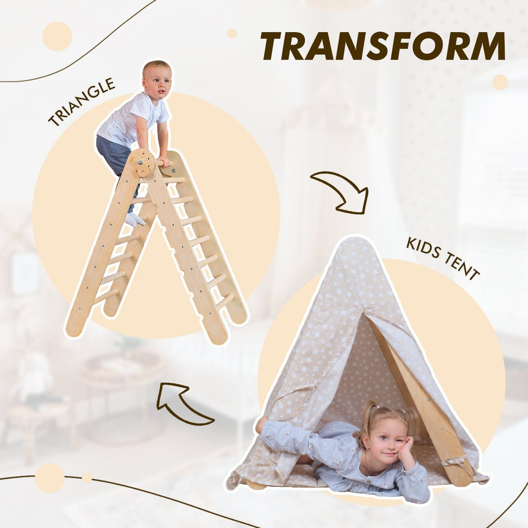 Play Tent Cover with Mat for Climbing Triangle Ladder - Goodevas