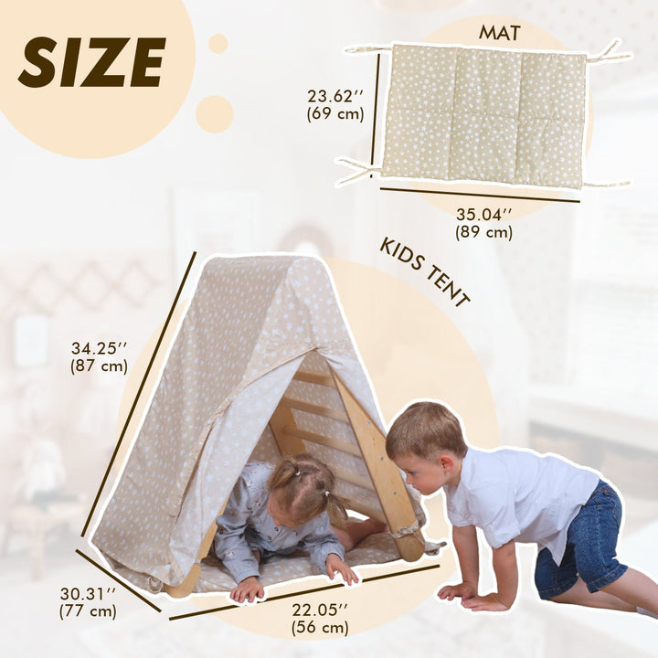 Play Tent Cover with Mat for Climbing Triangle Ladder - Goodevas