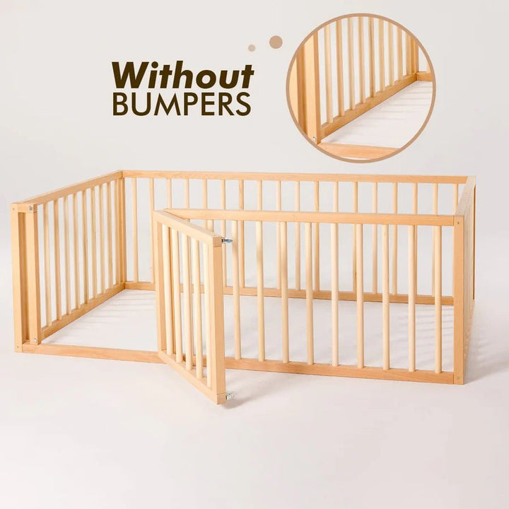 Single Bed Frame for Toddlers with Fence (190x90 cm) - Goodevas