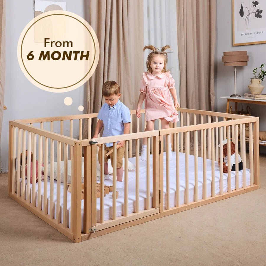 Single Bed Frame for Toddlers with Fence (190x90 cm) - Goodevas