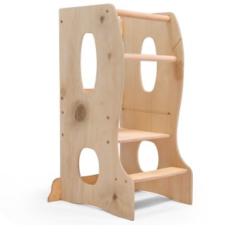 Stable Montessori Learning Tower: Wooden Growing Chair - Beige - Goodevas