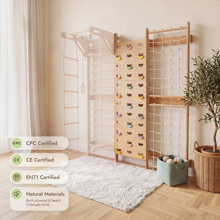Swedish Wall Extension: Climbing Wall & Net - Goodevas
