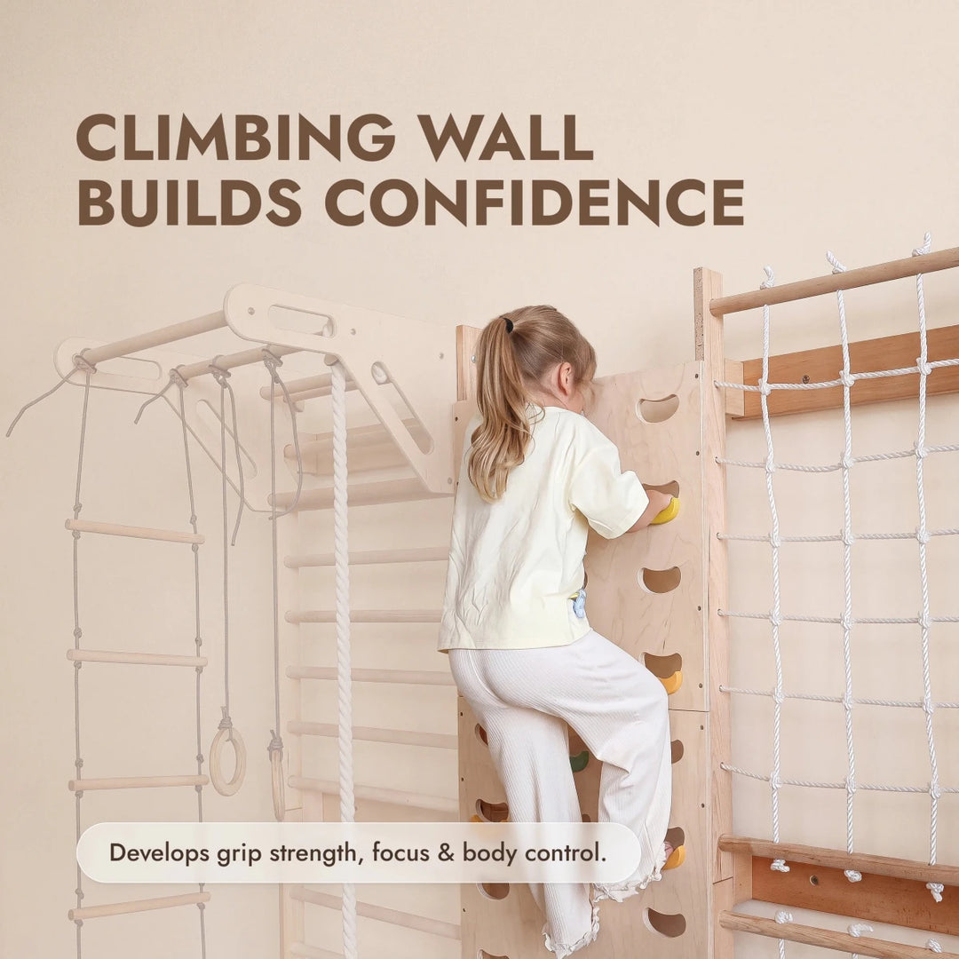 Swedish Wall Extension: Climbing Wall & Net - Goodevas
